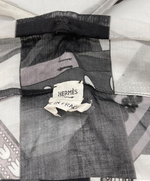 HERMES（エルメス）HERMES (エルメス) コットン ノースリーブワンピース ブラック×ホワイト サイズ:40の古着・服飾アイテム