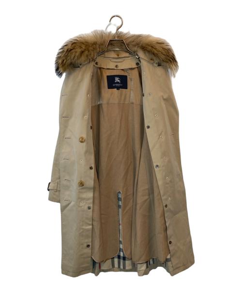 Burberry's（バーバリー）Burberry's (バーバリーズ) ファー付裏ノバチェックコート ベージュ サイズ:36の古着・服飾アイテム
