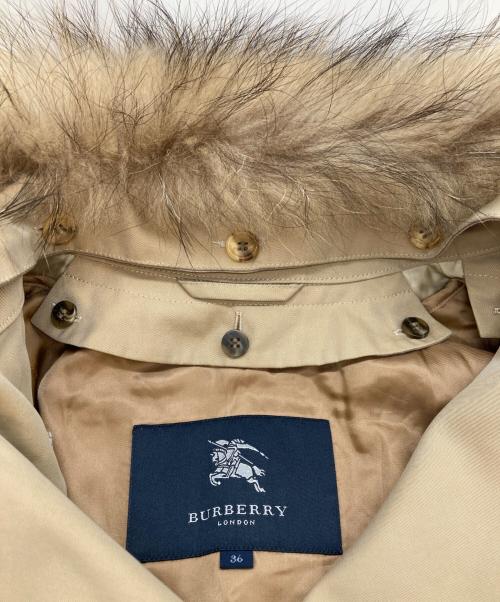 Burberry's（バーバリー）Burberry's (バーバリーズ) ファー付裏ノバチェックコート ベージュ サイズ:36の古着・服飾アイテム