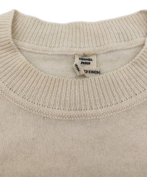 HERMES（エルメス）HERMES (エルメス) カシミヤコットンニット ホワイト サイズ:34の古着・服飾アイテム