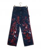 Needlesニードルズ）の古着「サイドラインPAINT DENIM PANTS」｜ブルー