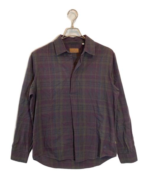 colony clothing（コロニークロージング）colony clothing (コロニークロージング) Tatsuya Nakamura 10th Anniversary プールサイドシャツ ダークマドラスチェック パープル サイズ:SIZE Mの古着・服飾アイテム