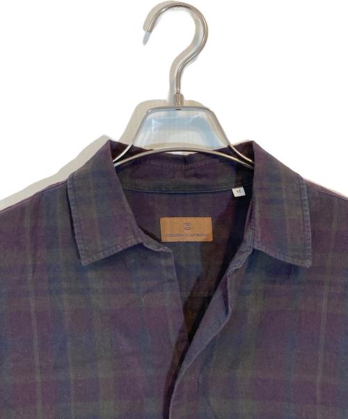 colony clothing（コロニークロージング）colony clothing (コロニークロージング) Tatsuya Nakamura 10th Anniversary プールサイドシャツ ダークマドラスチェック パープル サイズ:SIZE Mの古着・服飾アイテム