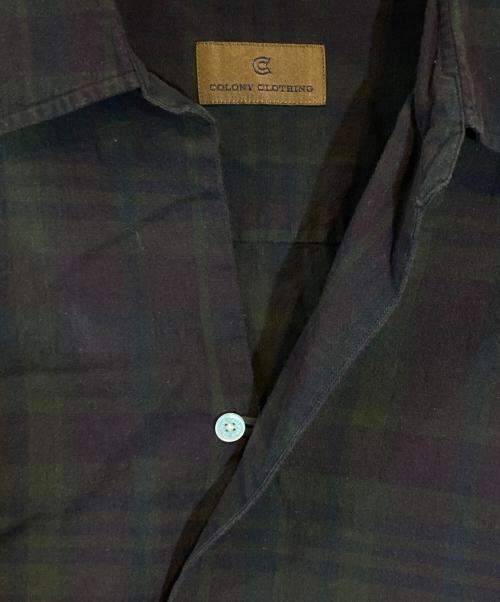 colony clothing（コロニークロージング）colony clothing (コロニークロージング) Tatsuya Nakamura 10th Anniversary プールサイドシャツ ダークマドラスチェック パープル サイズ:SIZE Mの古着・服飾アイテム