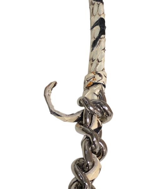 MIU MIU（ミュウミュウ）MIU MIU (ミュウミュウ) パイソンチェーンショルダーバッグ ベージュ サイズ:下記参照の古着・服飾アイテム