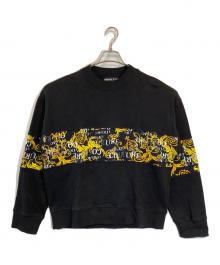 VERSACE JEANS COUTURE（ヴェルサーチ ジーンズクチュール）の古着「BAROQUE PRINTED JERSEY SWEATSHIRT」｜ブラック