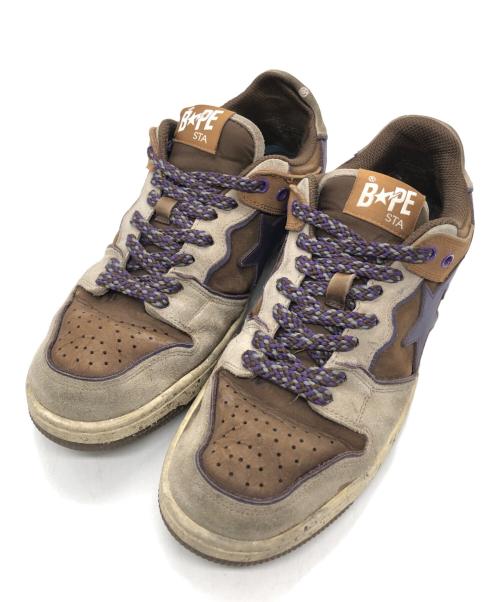 A BATHING APE（ア ベイシング エイプ）A BATHING APE (ア ベイシング エイプ) ローカットスニーカー ブラウン サイズ:26.5㎝の古着・服飾アイテム