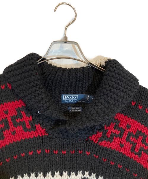 POLO RALPH LAUREN（ポロ・ラルフローレン）POLO RALPH LAUREN (ポロ・ラルフローレン) ショールカラーニット ブラック サイズ:Lの古着・服飾アイテム