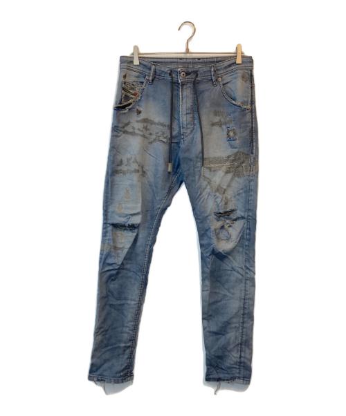 DIESEL（ディーゼル）DIESEL (ディーゼル) ダメージ加工ジョグジーンズ インディゴ サイズ:32の古着・服飾アイテム