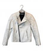 JOHN LAWRENCE SULLIVANジョン ローレンス サリバン）の古着「ホーススキンシングルライダースジャケット」｜ホワイト