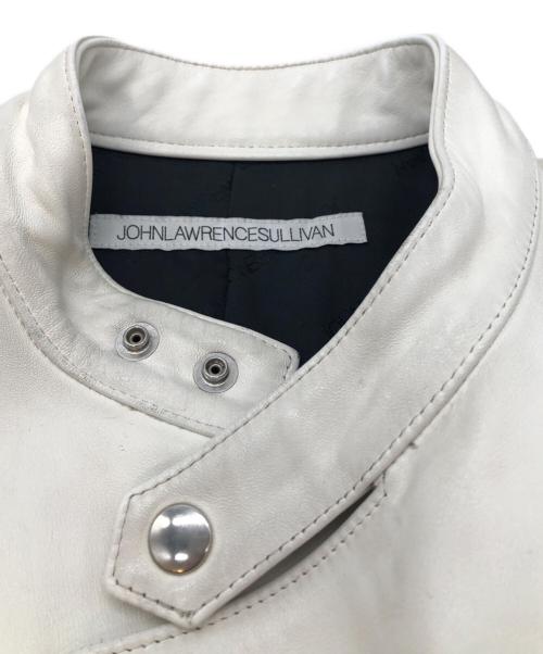 JOHN LAWRENCE SULLIVAN（ジョン ローレンス サリバン）JOHN LAWRENCE SULLIVAN (ジョン ローレンス サリバン) ホーススキンシングルライダースジャケット ホワイト サイズ:38の古着・服飾アイテム