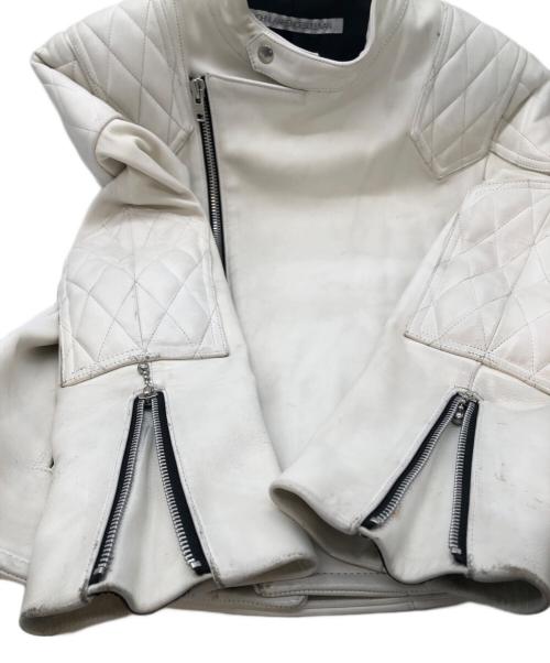 JOHN LAWRENCE SULLIVAN（ジョン ローレンス サリバン）JOHN LAWRENCE SULLIVAN (ジョン ローレンス サリバン) ホーススキンシングルライダースジャケット ホワイト サイズ:38の古着・服飾アイテム