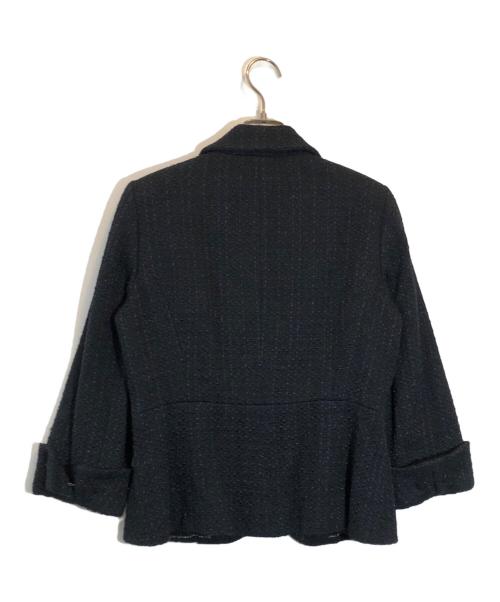 CHANEL（シャネル）CHANEL (シャネル) 1Bツイード七分袖 テーラードジャケット ブラック サイズ:SIZE 40の古着・服飾アイテム