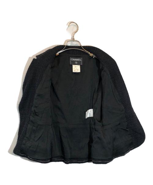 CHANEL（シャネル）CHANEL (シャネル) 1Bツイード七分袖 テーラードジャケット ブラック サイズ:SIZE 40の古着・服飾アイテム