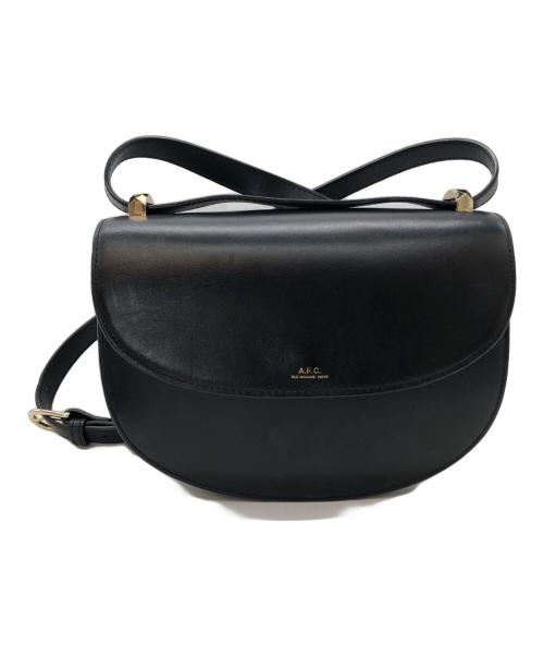 A.P.C.（アーペーセー）A.P.C. (アーペーセー) レザーショルダーバッグ ブラックの古着・服飾アイテム