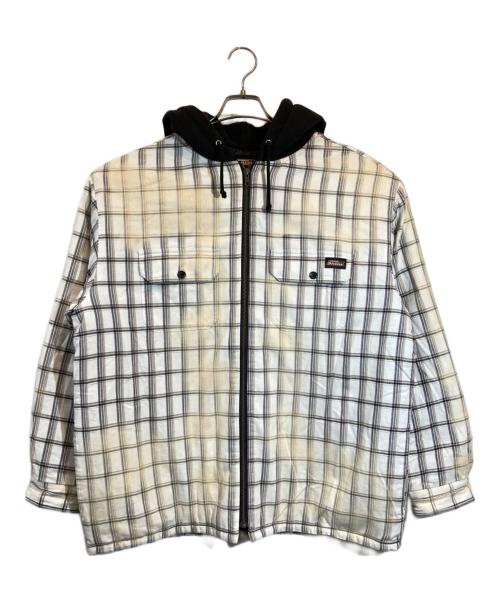 SUPREME（シュプリーム）SUPREME (シュプリーム) Dickies (ディッキーズ) PlaidHoodedZip Up Shirt ベージュ サイズ:SIZE Lの古着・服飾アイテム