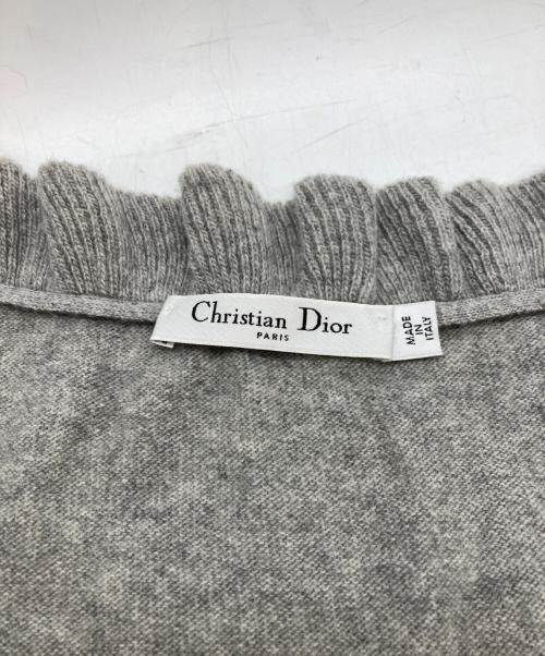 Christian Dior（クリスチャン ディオール）Christian Dior (クリスチャン ディオール) カシミア混フリルニットワンピース グレー サイズ:IT 44の古着・服飾アイテム