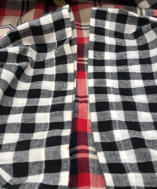 COMME des GARCONS HOMME（コムデギャルソン オム）COMME des GARCONS HOMME (コムデギャルソン オム) panel switching open collar shirt ブラック×レッド サイズ:下記参照の古着・服飾アイテム