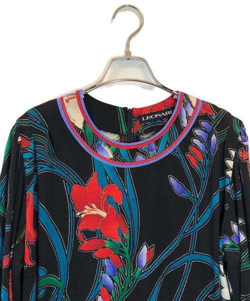 LEONARD（レオナール）LEONARD (レオナール) 花柄ワンピース ブラック サイズ:SIZE Lの古着・服飾アイテム