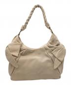 Salvatore Ferragamoサルヴァトーレ フェラガモ）の古着「サイドリボンレザーワンショルダー」｜アイボリー