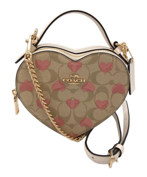 COACH（コーチ）COACH (コーチ) ハート型ショルダーバッグ ピンクの古着・服飾アイテム