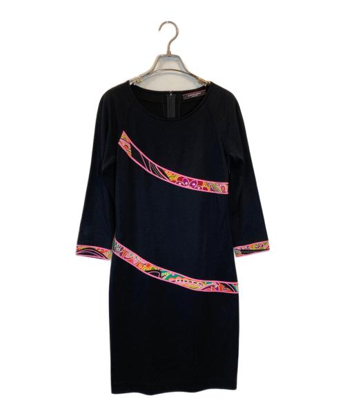 LEONARD（レオナール）LEONARD (レオナール) ウールワンピース ブラック サイズ:SIZE 2の古着・服飾アイテム