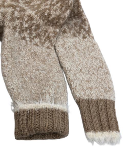 DRAWER（ドゥロワー）Drawer (ドゥロワー) ノルティック柄ハイネックプルオーバーニット ベージュ サイズ:下記参照の古着・服飾アイテム