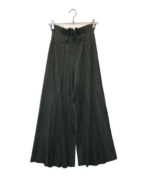 PLEATS PLEASE（プリーツプリーズ）PLEATS PLEASE (プリーツプリーズ) ハイウエストプリーツパンツ グリーン サイズ:SIZE 2の古着・服飾アイテム