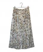 PLEATS PLEASEプリーツプリーズ）の古着「総柄プリーツワイドパンツ」｜ベージュ