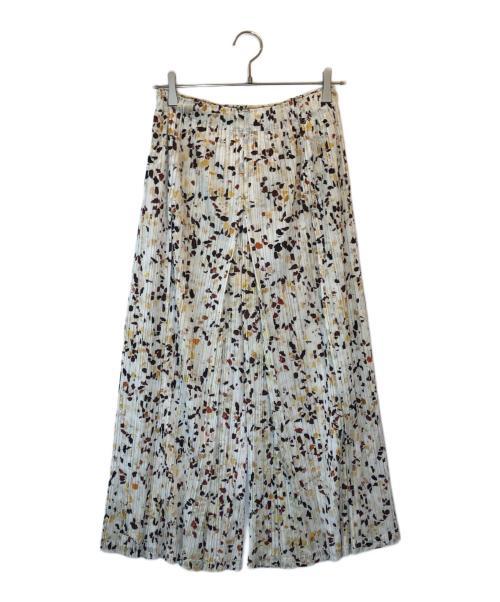 PLEATS PLEASE（プリーツプリーズ）PLEATS PLEASE (プリーツプリーズ) 総柄プリーツワイドパンツ ベージュ サイズ:SIZE 4の古着・服飾アイテム