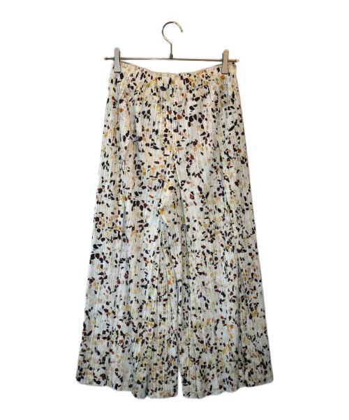 PLEATS PLEASE（プリーツプリーズ）PLEATS PLEASE (プリーツプリーズ) 総柄プリーツワイドパンツ ベージュ サイズ:SIZE 4の古着・服飾アイテム