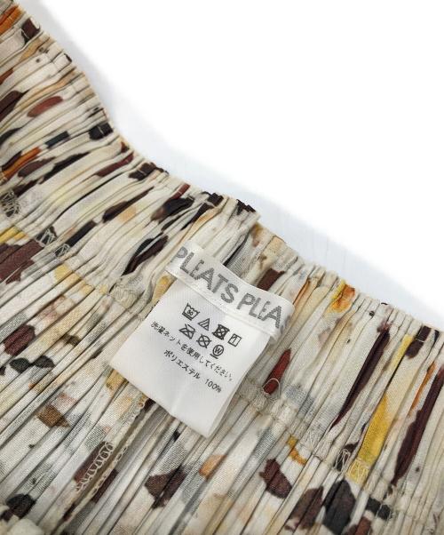 PLEATS PLEASE（プリーツプリーズ）PLEATS PLEASE (プリーツプリーズ) 総柄プリーツワイドパンツ ベージュ サイズ:SIZE 4の古着・服飾アイテム
