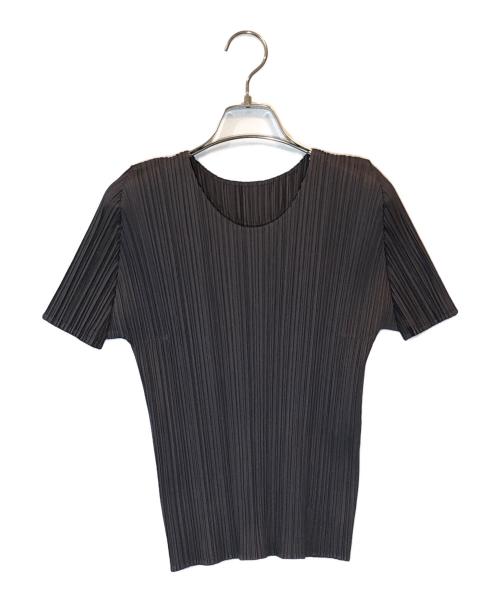 PLEATS PLEASE（プリーツプリーズ）PLEATS PLEASE (プリーツプリーズ) 半袖プリーツカットソー ブラウン サイズ:SIZE 3の古着・服飾アイテム