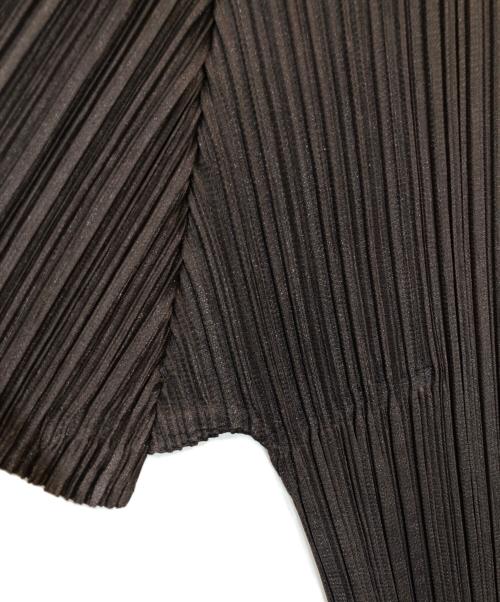 PLEATS PLEASE（プリーツプリーズ）PLEATS PLEASE (プリーツプリーズ) 半袖プリーツカットソー ブラウン サイズ:SIZE 3の古着・服飾アイテム