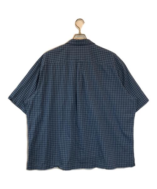 SEDAN ALL-PURPOSE（セダンオールパーパス）SEDAN ALL-PURPOSE (セダンオールパーパス) ドビーチェックオープンカラーショートシャツ ブルー サイズ:SIZE XLの古着・服飾アイテム
