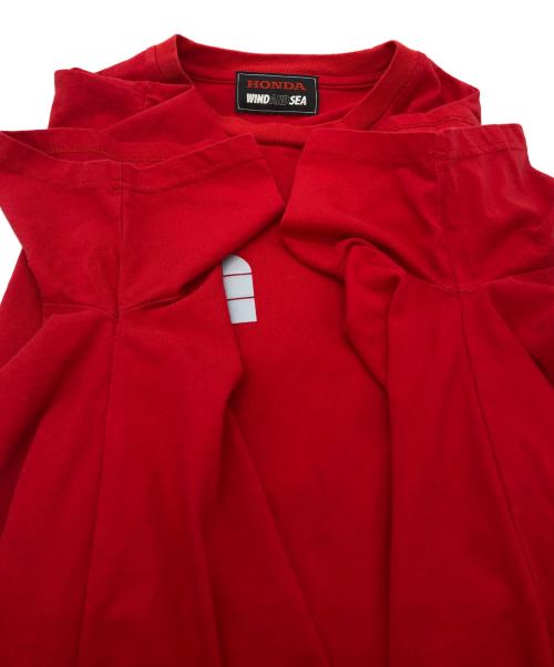 HONDA（ホンダ）HONDA (ホンダ) WIND AND SEA (ウィンダンシー) Tシャツ レッド サイズ:SIZE Lの古着・服飾アイテム