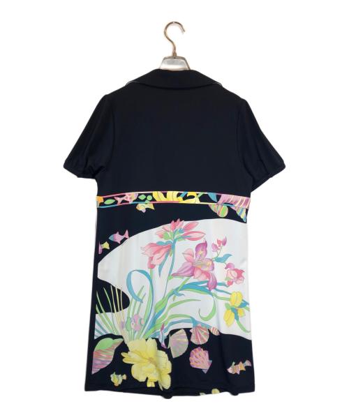 LEONARD（レオナール）LEONARD (レオナール) 花柄ワンピース ネイビー サイズ:SIZE 44の古着・服飾アイテム