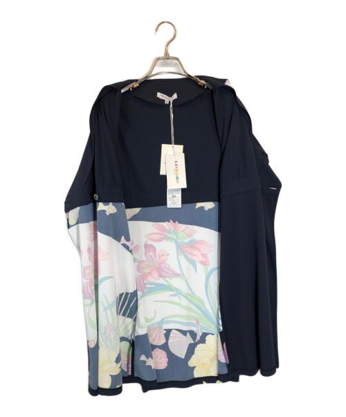 LEONARD（レオナール）LEONARD (レオナール) 花柄ワンピース ネイビー サイズ:SIZE 44の古着・服飾アイテム