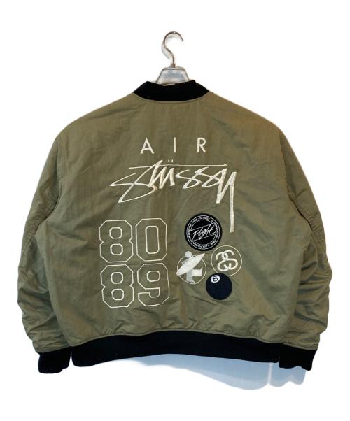 NIKE（ナイキ）NIKE (ナイキ) stussy (ステューシー) Reversible Varsity Jacket オリーブ サイズ:XXLの古着・服飾アイテム