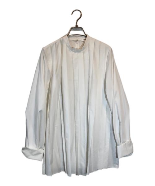ENFOLD（エンフォルド）ENFOLD (エンフォルド) T/Cブロード プリーツPO/プルオーバー ホワイト サイズ:SIZE 38の古着・服飾アイテム