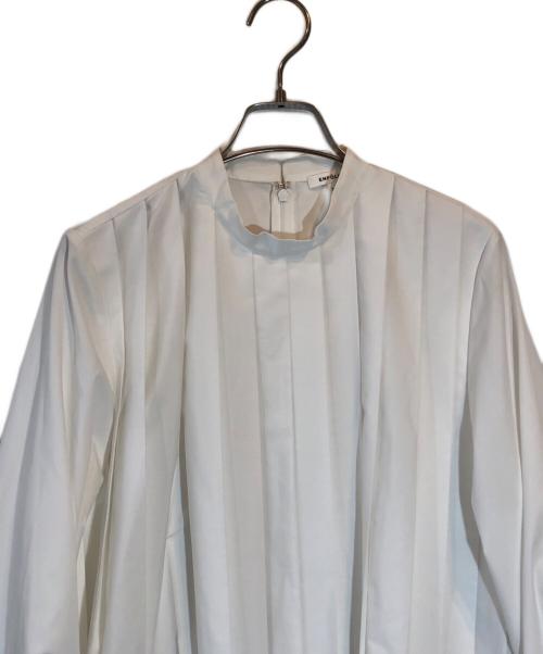 ENFOLD（エンフォルド）ENFOLD (エンフォルド) T/Cブロード プリーツPO/プルオーバー ホワイト サイズ:SIZE 38の古着・服飾アイテム