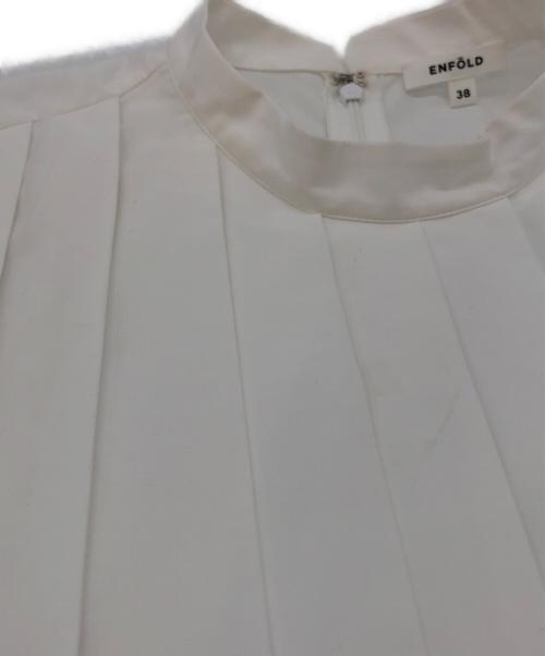 ENFOLD（エンフォルド）ENFOLD (エンフォルド) T/Cブロード プリーツPO/プルオーバー ホワイト サイズ:SIZE 38の古着・服飾アイテム