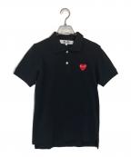 PLAY COMME des GARCONSプレイコムデギャルソン）の古着「Heart patch polo shirt」｜ブラック