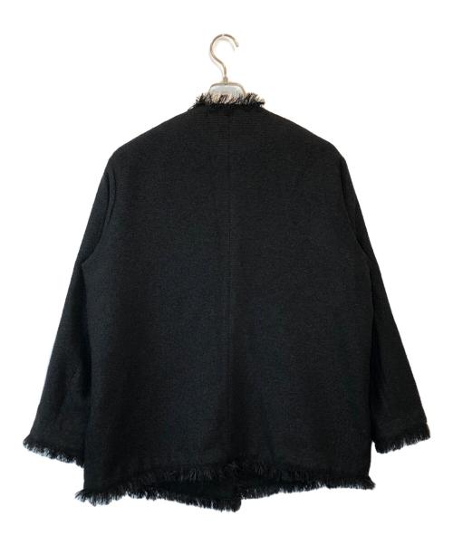 AP STUDIO（エーピーストゥディオ）AP STUDIO (エーピーストゥディオ) ツイードフリンジジャケット ブラック サイズ:36の古着・服飾アイテム