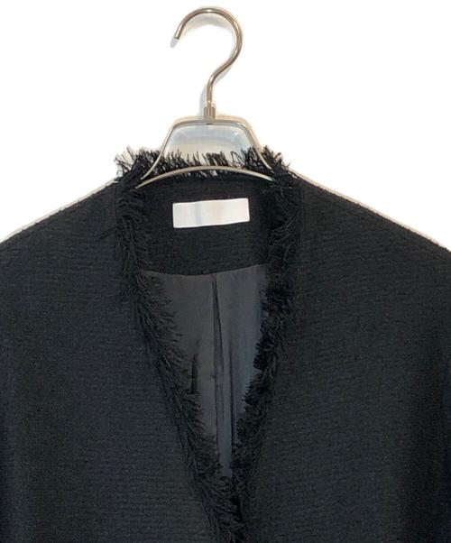 AP STUDIO（エーピーストゥディオ）AP STUDIO (エーピーストゥディオ) ツイードフリンジジャケット ブラック サイズ:36の古着・服飾アイテム