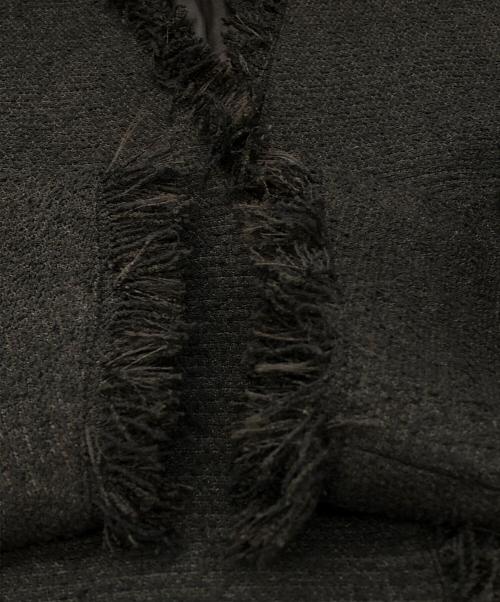 AP STUDIO（エーピーストゥディオ）AP STUDIO (エーピーストゥディオ) ツイードフリンジジャケット ブラック サイズ:36の古着・服飾アイテム