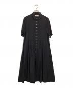 SOILソイル）の古着「リネンシャツワンピース」｜ブラック
