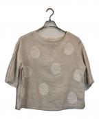 BEARDSLEYビアズリー）の古着「ドット刺繍ブラウス」｜ベージュ