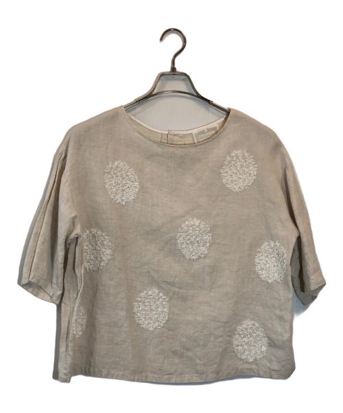 BEARDSLEY（ビアズリー）BEARDSLEY (ビアズリー) ドット刺繍ブラウス ベージュ サイズ:SIZE Freeの古着・服飾アイテム