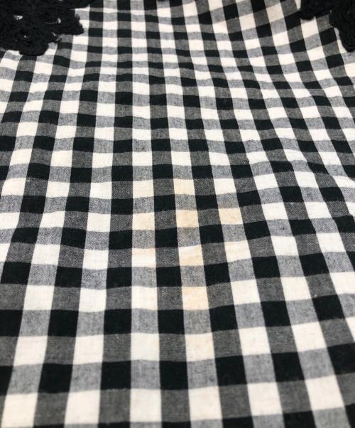 BEARDSLEY（ビアズリー）BEARDSLEY (ビアズリー) コットンリネンチェック刺繍ブラウス ブラック サイズ:SIZE Sの古着・服飾アイテム